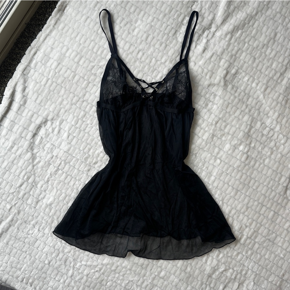 Black mesh Victoria’s Secret lingerie top